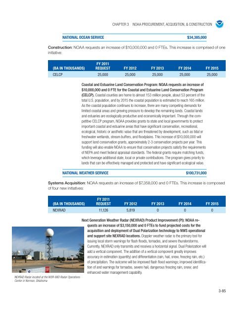 Chapter 3: NOAA Procurement, Acquisition and Construction