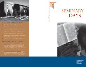 brochure and registration form - Detroit Baptist Theological Seminary