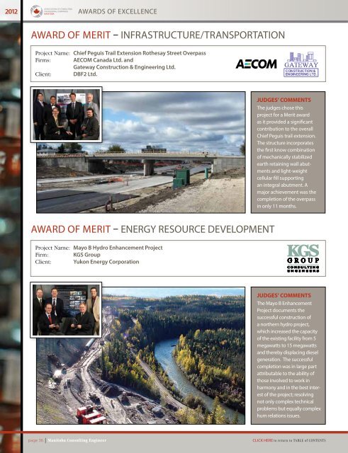 Awards of Excellence - ACEC|Manitoba