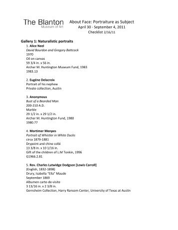 Checklist - Blanton Museum of Art