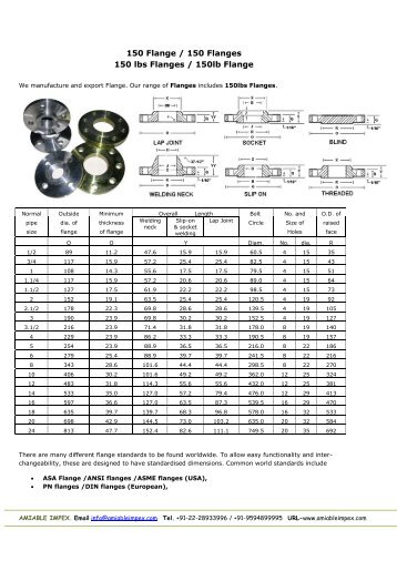 150 Flange / 150 Flanges - Amiable Impex