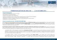 formation gestion de crise 72h / 2-3-4 octoBre 2012 - hcfdc