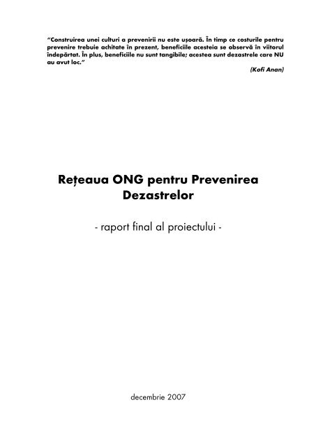 ReÃ¾eaua ONG pentru Prevenirea Dezastrelor - AsociaÅ£ia ALMA-RO