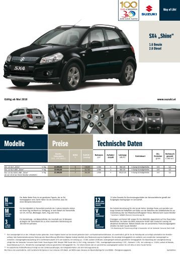 Modelle Preise Technische Daten - Auto Havelka