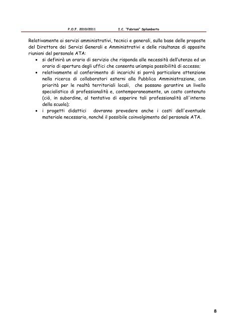 Piano Offerta Formativa 2010/2011 - Comune di Spilamberto