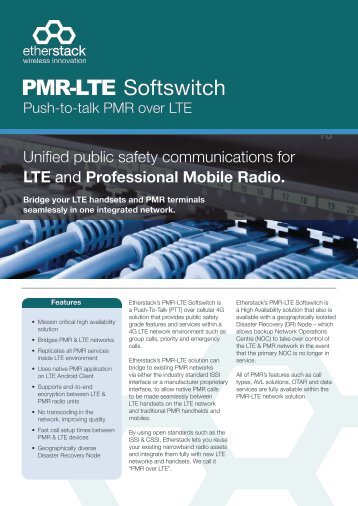 PMR-LTE Softswitch - Etherstack