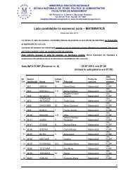 MATEMATICÄ - Facultatea de Management