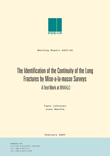 The Identification of the Continuity of the Long Fractures by ... - Posiva