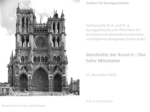 Die gotische Kathedrale Teil I - KIT - IKB - Fachgebiet Kunstgeschichte