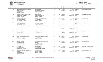 Transfer Report - Town of Weston, CT Home Page