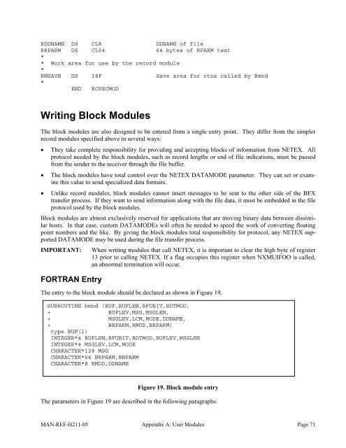 Software Reference Manual - NetEx