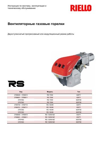 RS 70-100-130 M MZ NEW - Riello.su