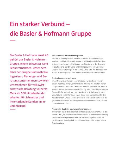Basler & Hofmann im Grossraum Bern