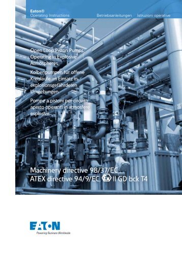 Machinery directive 98/37/EC ATEX directive 94/9 ... - PMCCatalogue