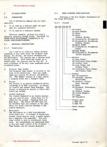 NCR Class 446 Programming, 1970. - The Core Memory