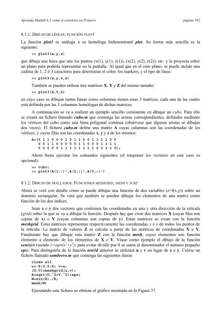 Aprenda Matlab 6.1 - Universidad PolitÃƒÂ©cnica de Madrid