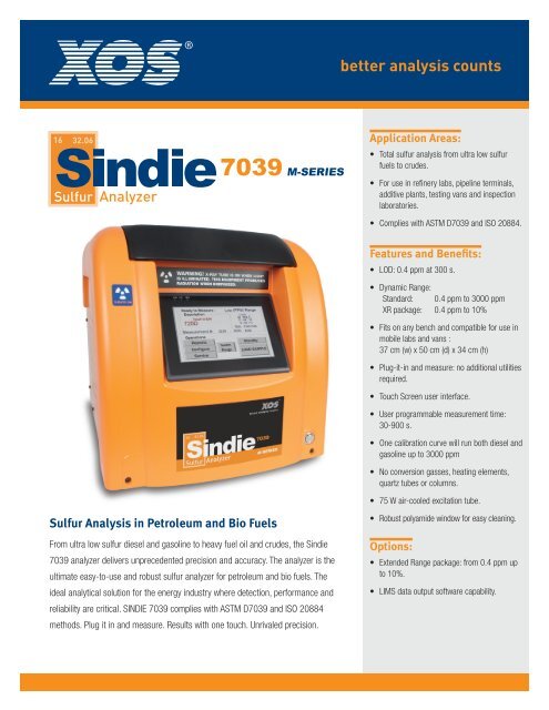 Sindie 7039 M-Series Analyzer Brochure - XOS