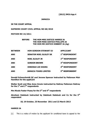 Stewart (Gordon) v Sloley (Noel) et al.pdf - The Court of Appeal