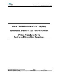 Procedures for Termination of Service Due to Non-Payment - SCE&G