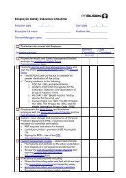 Employee Safety Induction Checklist Director ... - PF Olsen Limited