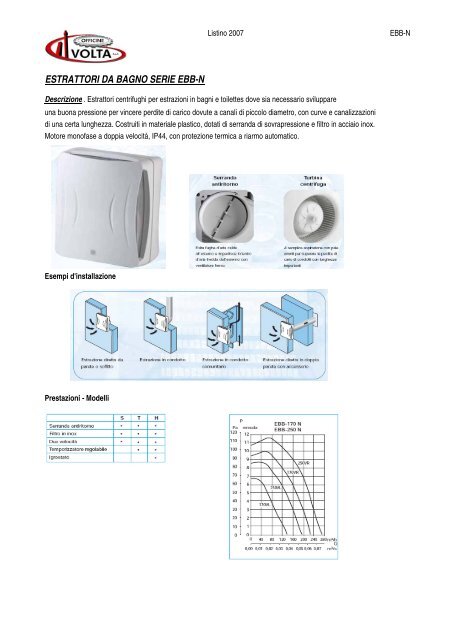 ESTRATTORI DA BAGNO SERIE EBB-N - Officine Volta SpA