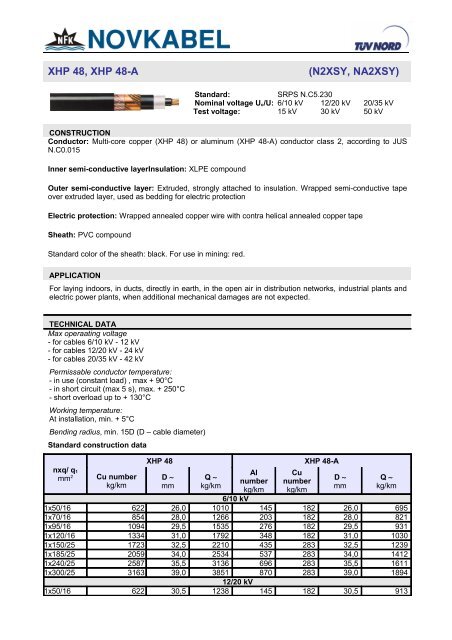 XHP 48 - Novkabel
