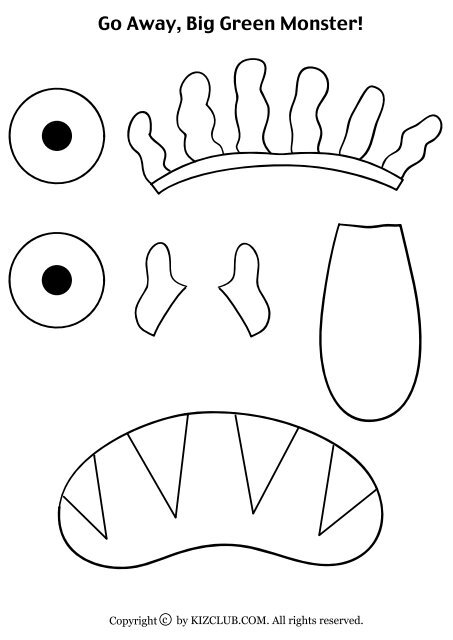 Go Away Big Green Monster Pdf Pattern Kiz Club