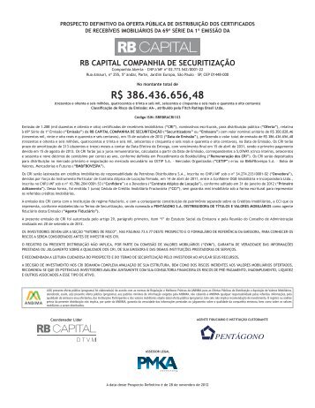 Prospecto preliminar da oferta pÃºblica de distribuiÃ§Ã£o ... - RB Capital