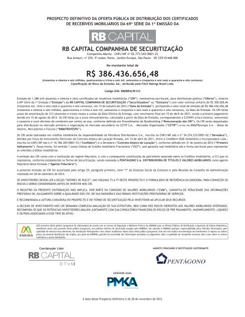 REGULAMENTAÇÃO: CERTIFICADOS DE RECEBÍVEIS IMÓBILIARIOS – CRI EM CONTRATO  DE LOCAÇÃO.