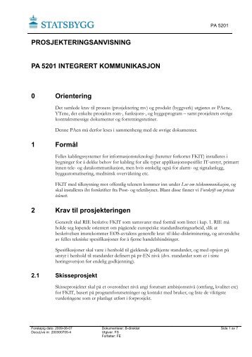 PA 5201 Integrert kommunikasjon - Statsbygg