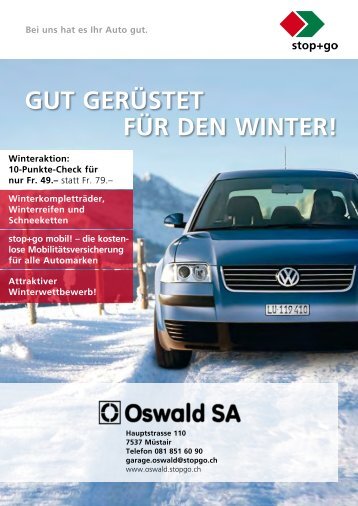 Gut GerÃ¼stet fÃ¼r den WInter! - SprÃ¼ngli Druck AG