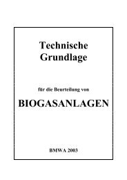 Technische Richtlinie zur Beurteilung von Biogasanlagen
