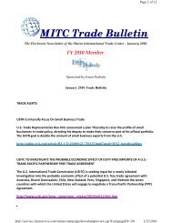 MITC Trade Bulletin - Maine International Trade Center