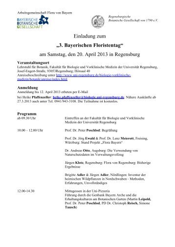 3. Bayerischen Floristentag - Botanischer Informationsknoten Bayern
