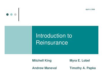 Introduction to Reinsurance.pdf - Prince Lobel