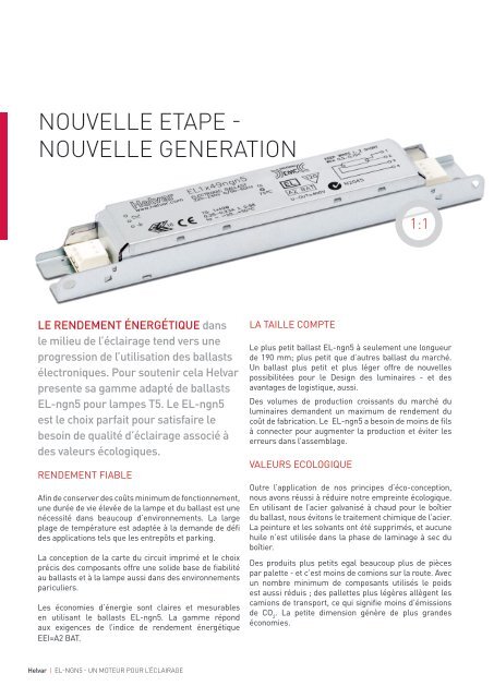 EL-ngn5 - un moteur pour l'éclairage - Helvar