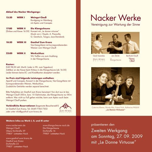 Flyer nackerwerke4 (Page 1) - Gasthof zum Kranz - Lottstetten ...
