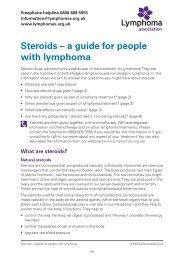 Steroids â a guide for people with lymphoma - Lymphoma Association