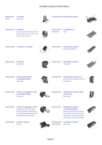 catalogo ricambi chaffoteaux et maury - Riparazione caldaie Torino