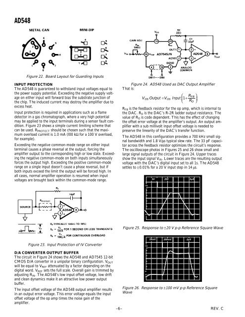 AD548 Precision, Low Power BiFET Op Amp - QRZ.ru