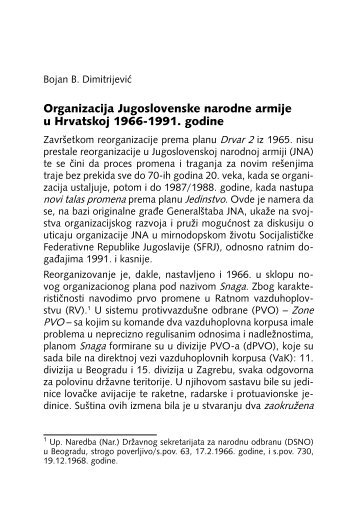 Organizacija Jugoslovenske narodne armije u Hrvatskoj 1966-1991 ...