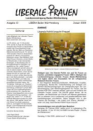 Libera BW Ausgabe 13 - Liberale Frauen Baden-WÃ¼rttemberg