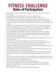 FITNESS CHALLENGE Rules of Participation