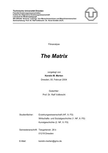 Matrix - Medienpädagogik TU Dresden - Technische Universität ...