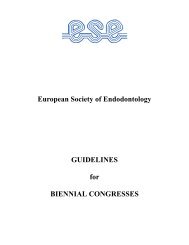 European Society of Endodontology - the European Society of ...