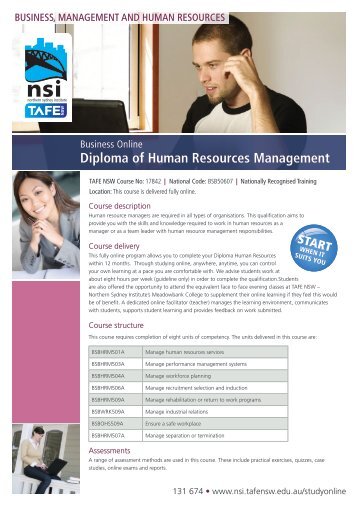 Diploma of Human Resources Management - TAFE NSW - Northern ...
