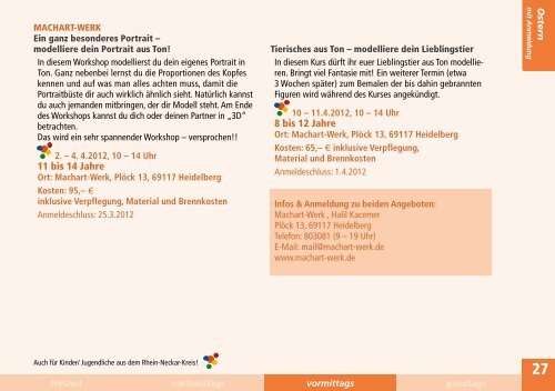 Ferienangebote für Kinder und Jugendliche in ... - Stadt Heidelberg