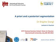 A priori and a posteriori segmentation Dr Brigitte Stangl - IFITT