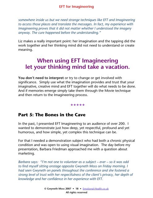 EFT Imagineering Technique - EFTBooks.com