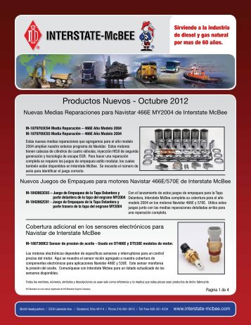 Productos Nuevos - Octubre 2012 - Interstate McBee